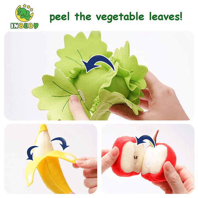 Peelabe Play Food Toys, My First Plush Fruit Basket, juguete