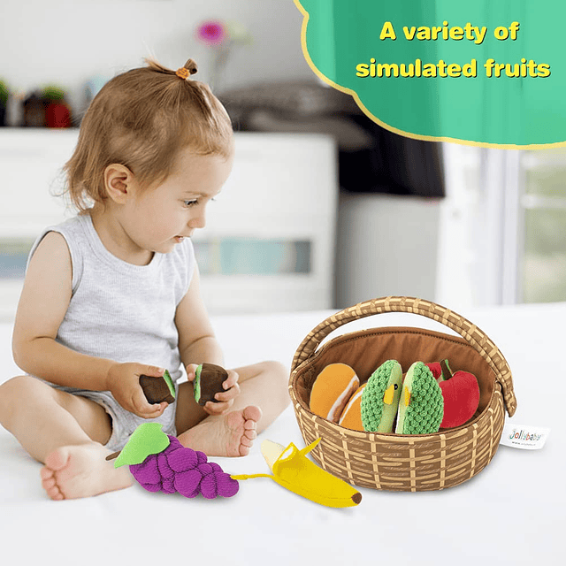 Peelabe Play Food Toys, My First Plush Fruit Basket, juguete