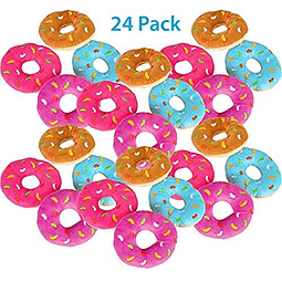 Bulk 24 donas de felpa, suministros para fiestas de donas, d