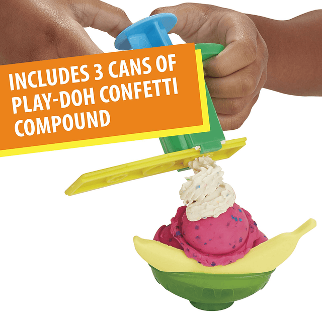 Play-Doh Kitchen Creations Juego de fiesta de helado con 22