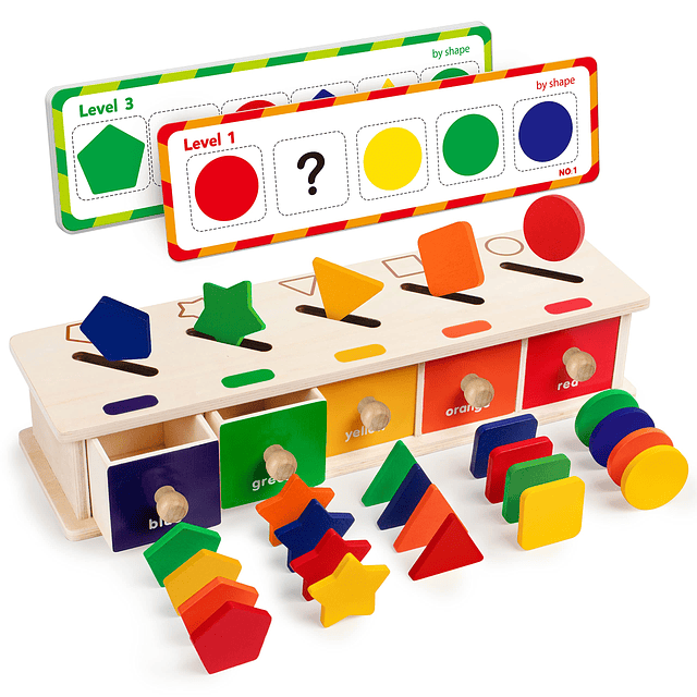 Montessori Toys Juego de Caja de clasificación de Formas de