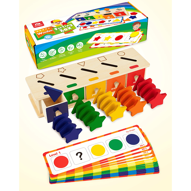 Montessori Toys Juego de Caja de clasificación de Formas de