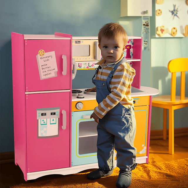 Juego de cocina para niños de 3 a 8 años, cocina de madera p