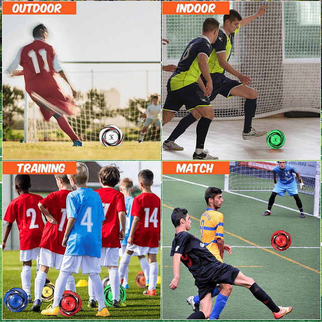 6 balones de fútbol a granel con bolsa de transporte de bomb