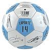 Balón de fútbol oficial del Manchester City FC con firmas y