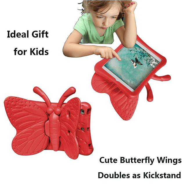 Funda para iPad Mini para niños, linda ala de mariposa, dobl