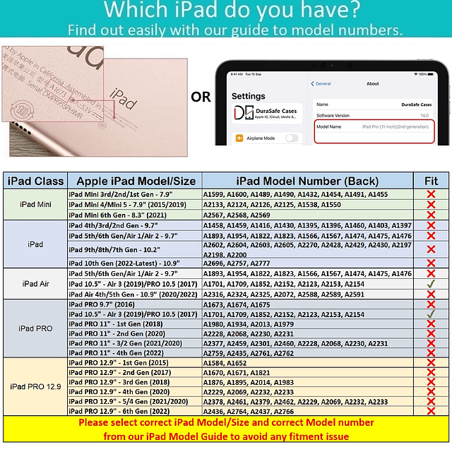 DuraSafe Fundas para iPad PRO 10.5 Air 3 PRO 10.5 pulgadas A