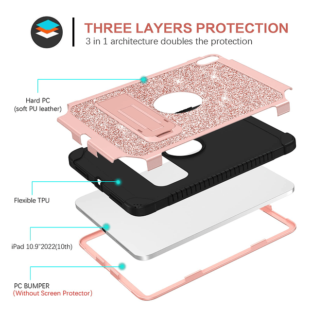 Funda para iPad de 10.ª generación, iPad 10.9 2022 con funci