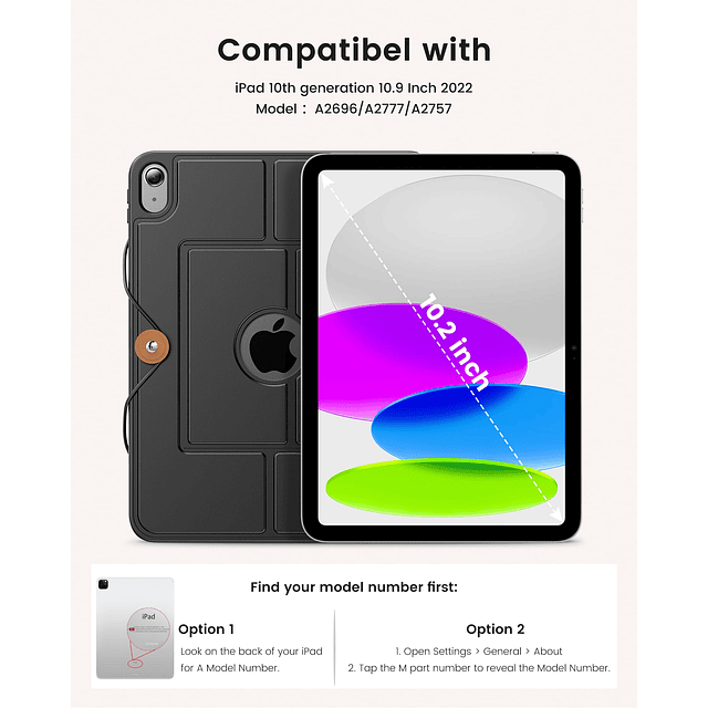 Funda con teclado para iPad de 10.ª generación 10,9", 2022,