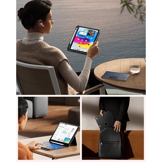 Funda con teclado para iPad de 10.ª generación 10,9", 2022,