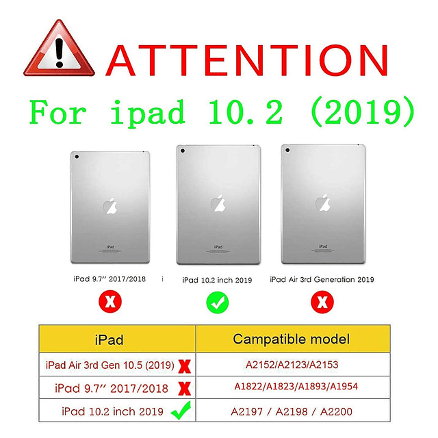 Funda para iPad 10.2 2019, iPad 7.ª generación de 10.2 pulga