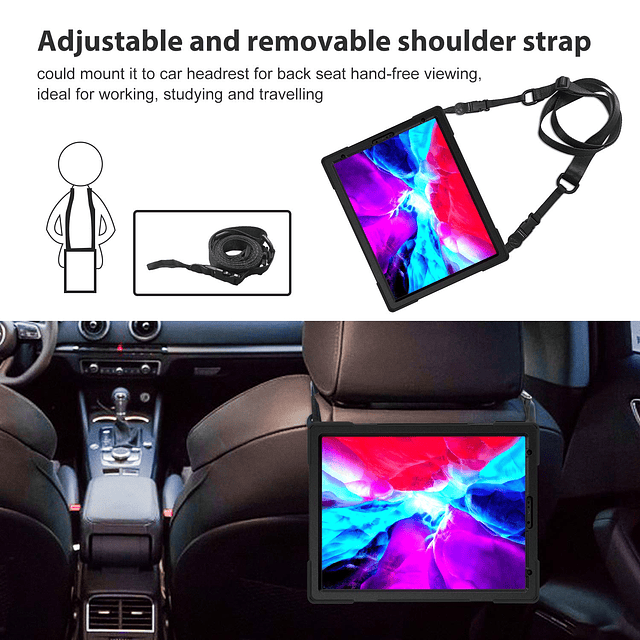 Funda resistente y resistente para iPad Pro 12.9 2020 y 2018