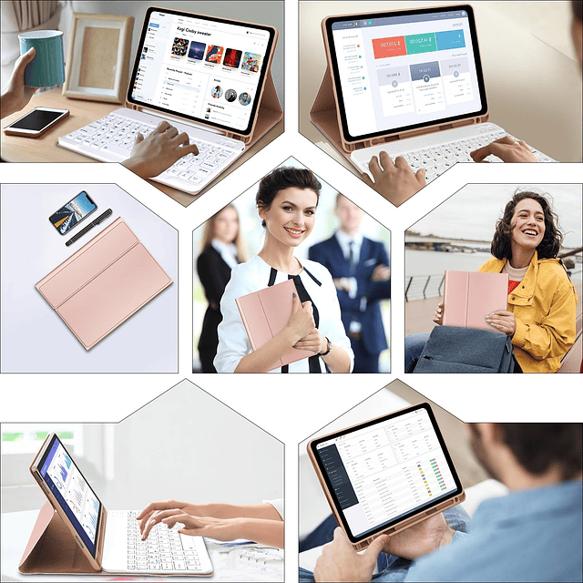 Funda para iPad de 10.ª generación con teclado de 10,9 pulga