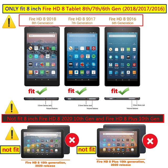 Funda para tableta Amazon Kindle Fire HD 8 de 8 pulgadas 8.ª