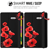 Red Poppy Pad Funda para iPad Mini 5 Negro Preciosas Flores