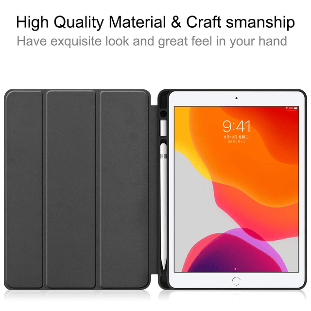 Funda para iPad 10.2 2020 con portalápices, funda inteligent