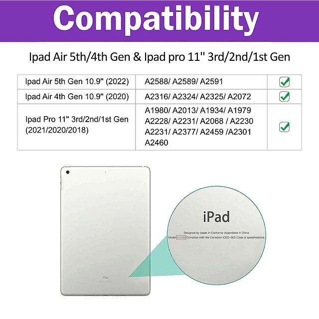 Funda para iPad Pro de 11 pulgadas de 3.ª/2.ª/1.ª generación