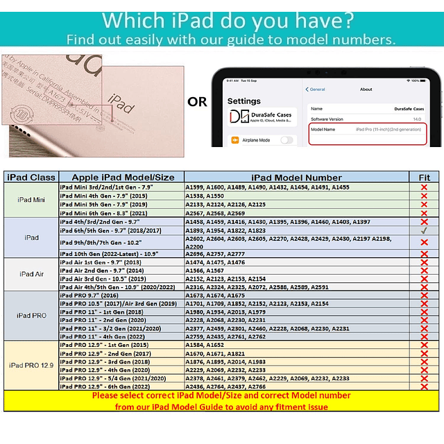 DuraSafe Fundas para iPad 9,7 pulgadas 5/6 iPad 5.ª 6.ª gene