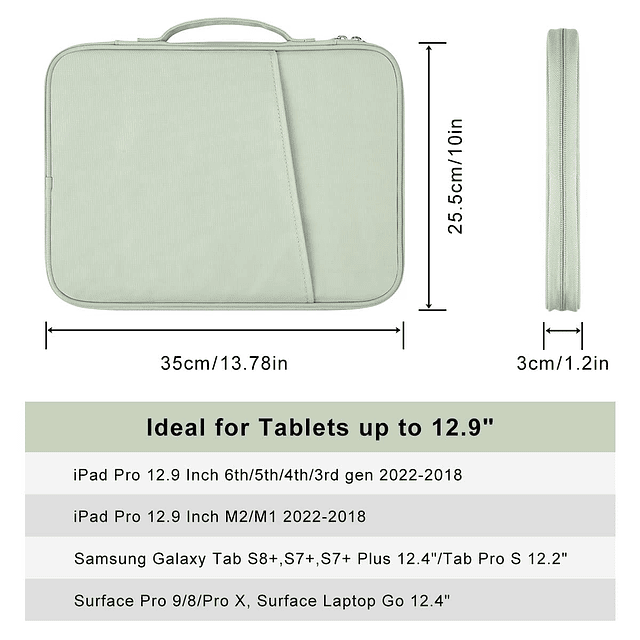 Funda para tableta de 12,9 pulgadas, funda protectora para t