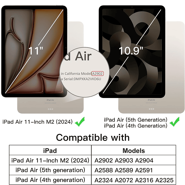 UUcovers Funda para iPad Air de 11 pulgadas M2 2024 y iPad A