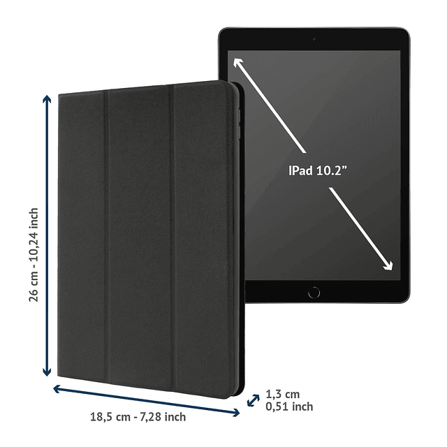 Up Plus IPD102UPP-BK Funda con Funda para iPad 10,2" 2019/20