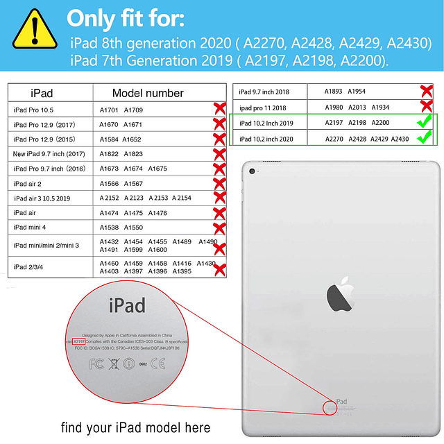 Funda para iPad de 10,2 pulgadas 2019/2020 con soporte para
