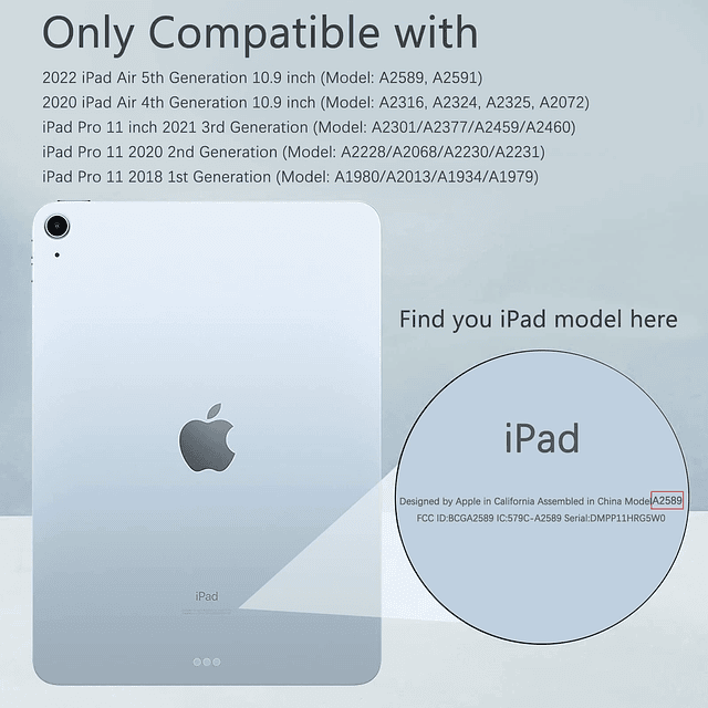 Funda para iPad Air de 5ª/4ª generación, para iPad Pro de 11