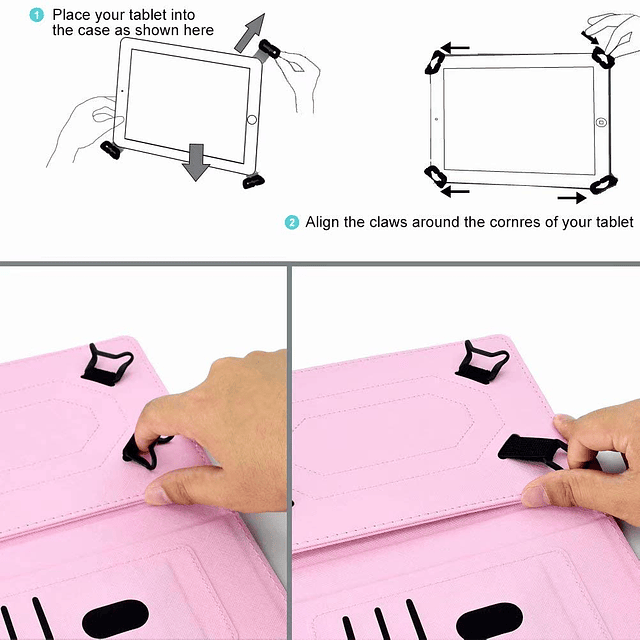 Funda universal para tableta de 10", con soporte y ranuras p