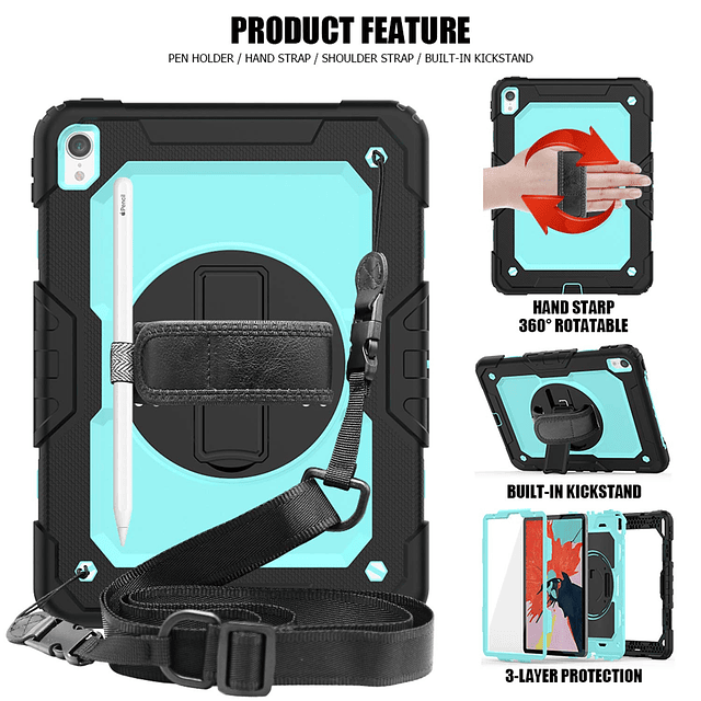 Funda para iPad Pro 11 2018 con portalápices, soporte integr