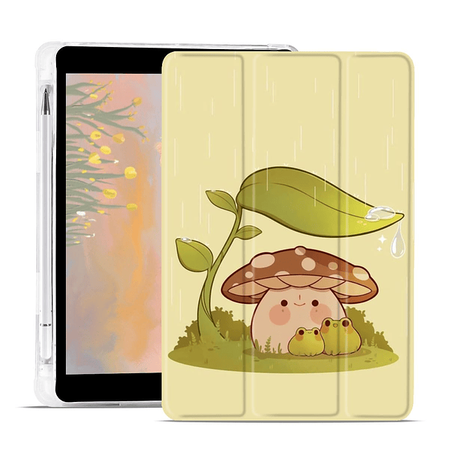 Funda con diseño de rana de hongos de dibujos animados para