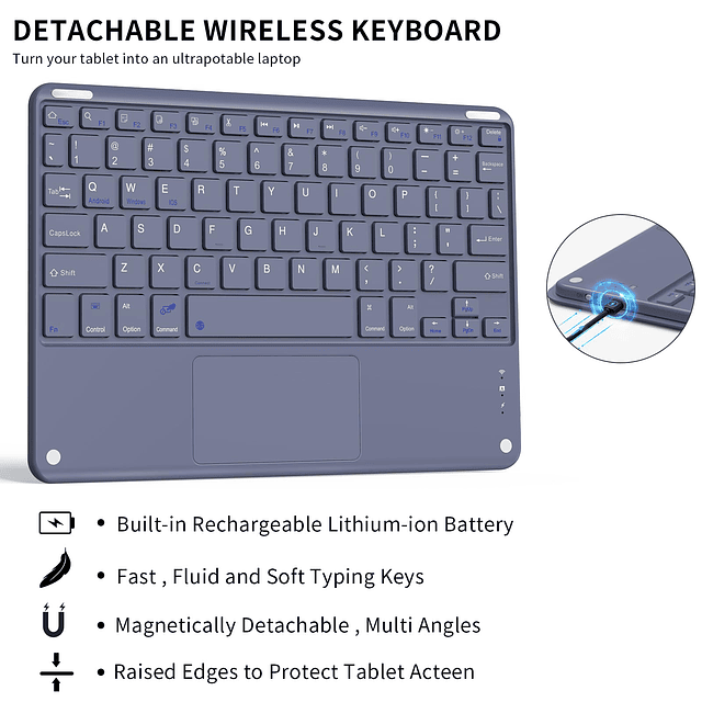 Funda para iPad de 9.ª generación con teclado con portalápic