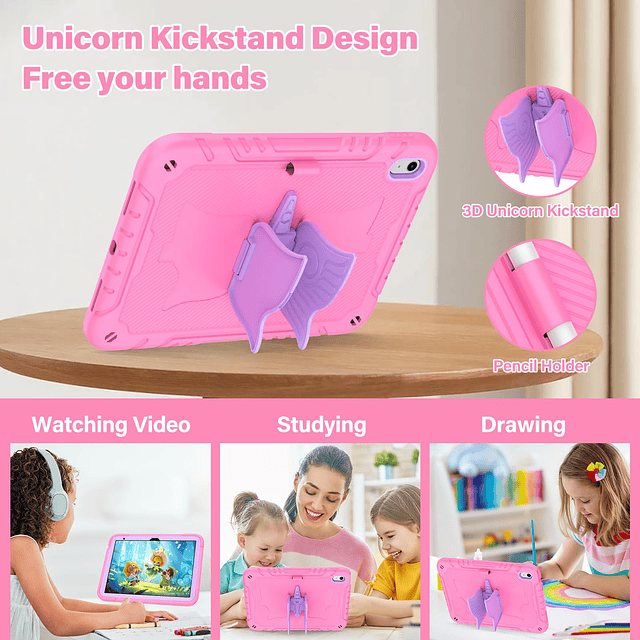 Funda para iPad de 10.ª generación para niños y niñas con po