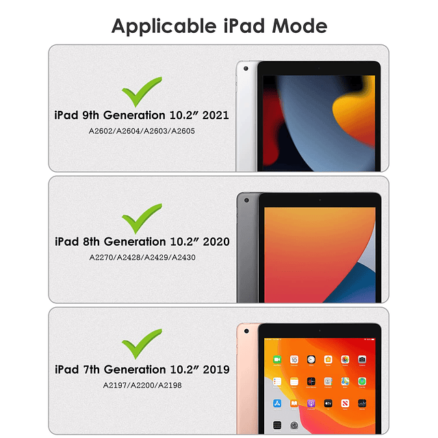 DTTOCASE Funda para iPad 9.ª/8.ª/7.ª generación de 10,2 pulg