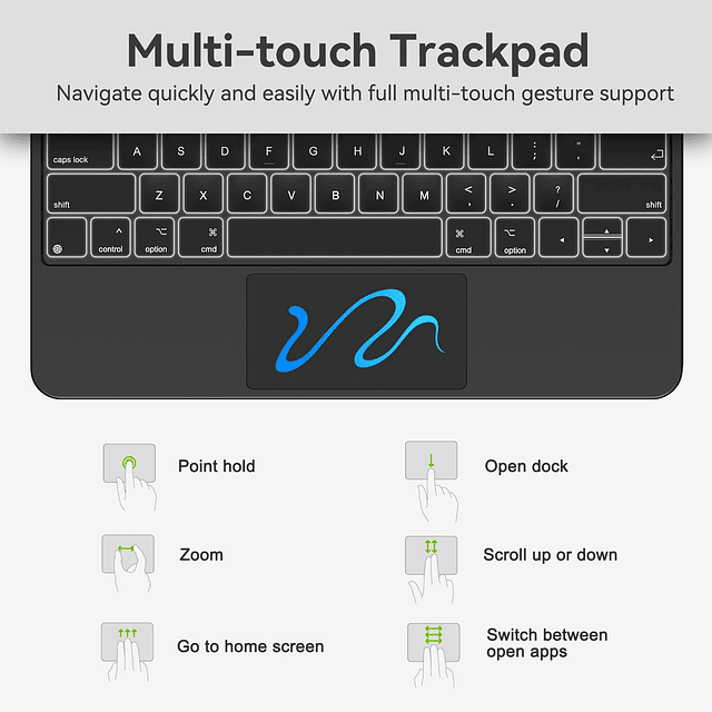 Funda con teclado magnético para iPad Pro de 12,9 pulgadas 3