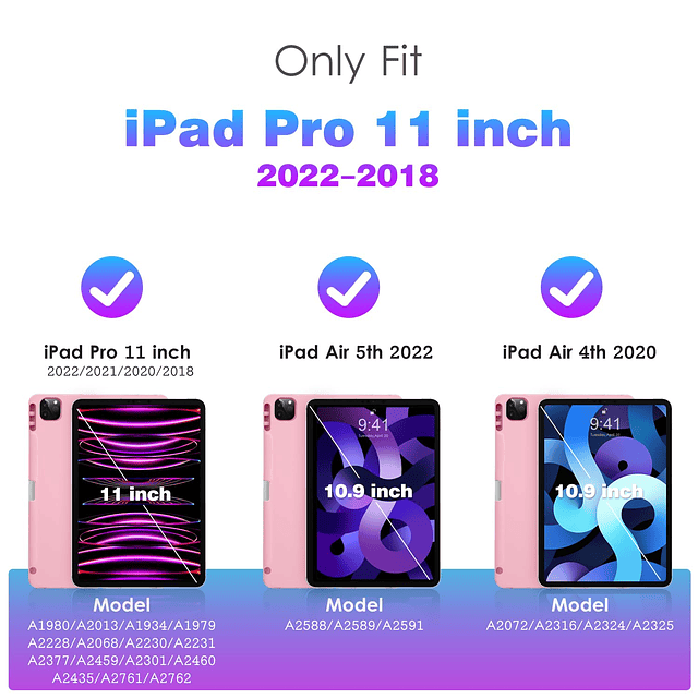 Funda para iPad Pro de 11 pulgadas, funda inteligente suave