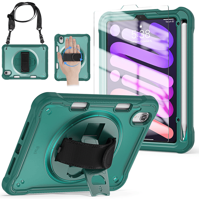 Funda para iPad Mini 6 de 8,3 pulgadas 2021 con protector de