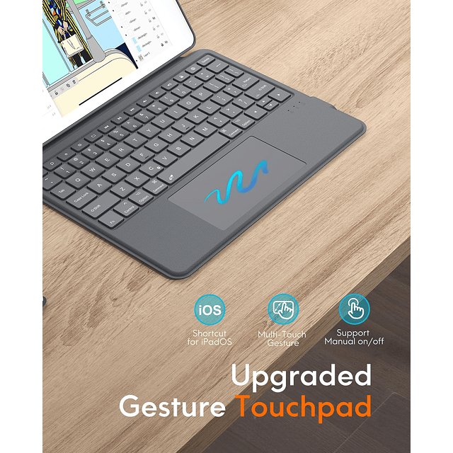 Funda con teclado resistente para iPad 9.ª 2022/8.ª/7.ª gene