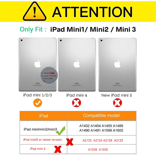 Funda para iPad Mini 1/Mini 2/Mini 3 para niños de 7,9 pulga