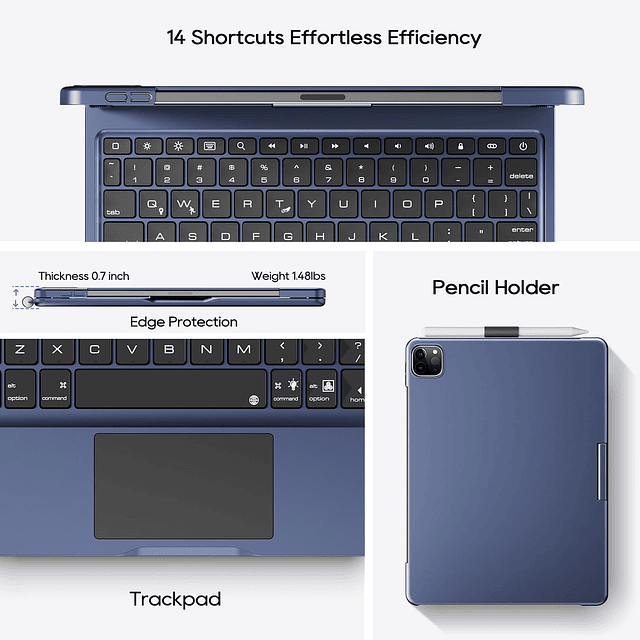 Funda con teclado inalámbrico para Apple iPad Air de 11 pulg