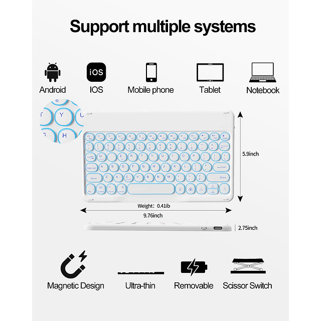 Funda con teclado para iPad Air de 11 pulgadas M2 2024, iPad