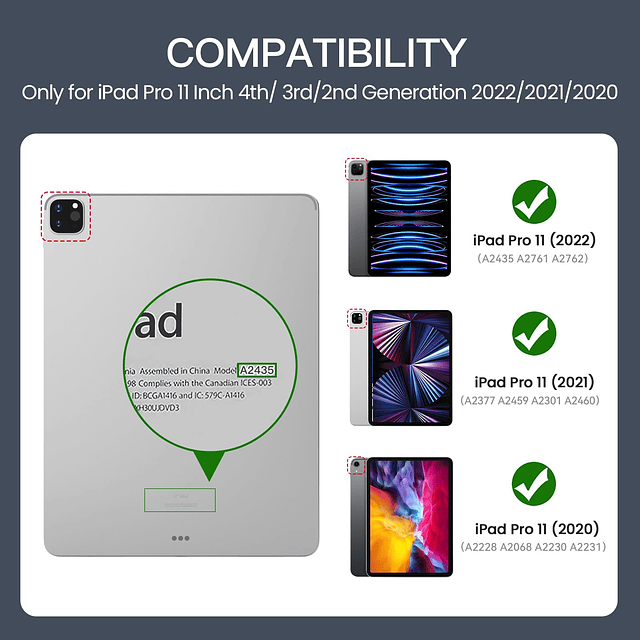 Funda para iPad Pro 11 de 4ª/3ª/2ª generación 2022/2021/2020