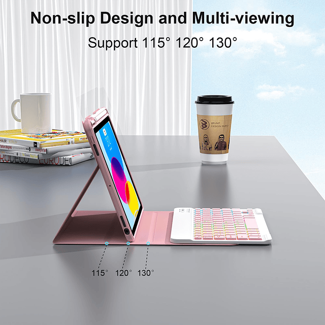 Funda con teclado para iPad 10.2 de 9.ª/8.ª/7.ª generación,