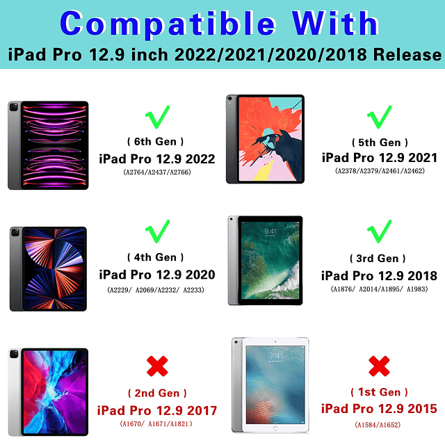 Funda para iPad Pro 12.9 2022 6.ª generación/2021 5.ª genera