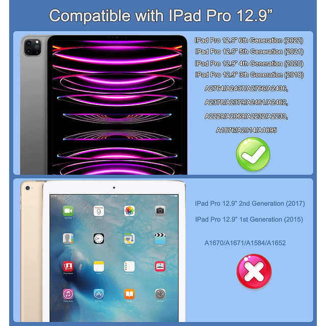 Rantice Funda para iPad Pro 12.9 de 6.ª/5.ª generación con s