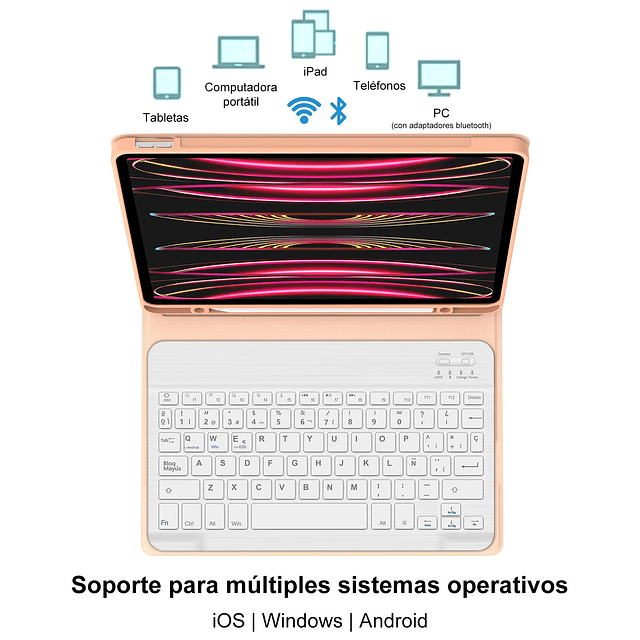 Funda con Teclado para iPad Air M2 2024, 4.ª, 5.ª Generación