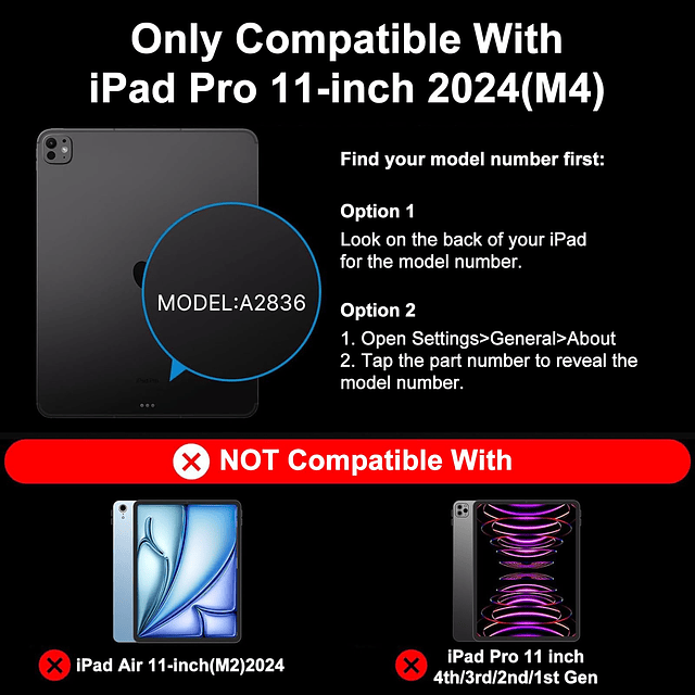 Funda para iPad Pro M4 de 11 pulgadas con teclado, funda mag