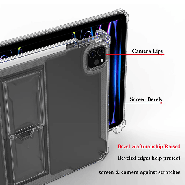 UUcovers Funda transparente con soporte para iPad Pro de 13