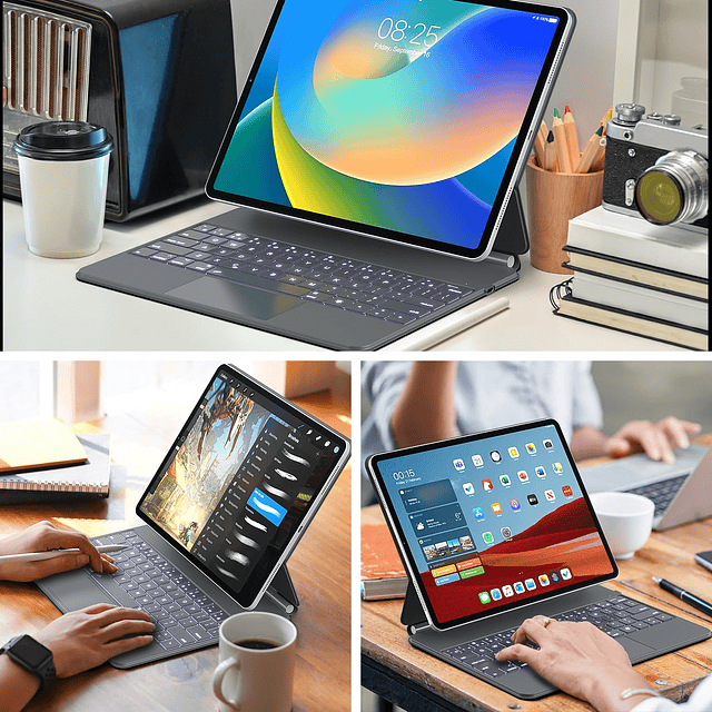 Funda con teclado para iPad Air 13 2024 y iPad Pro de 12,9 p