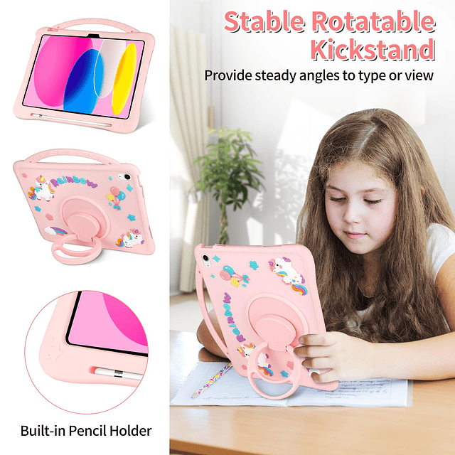 Funda para iPad de 10.ª generación para niños y niñas, funda