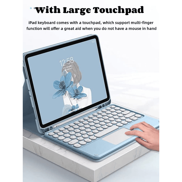 Funda con teclado para iPad Air6 de 11 pulgadas/Air 5/Air 4,